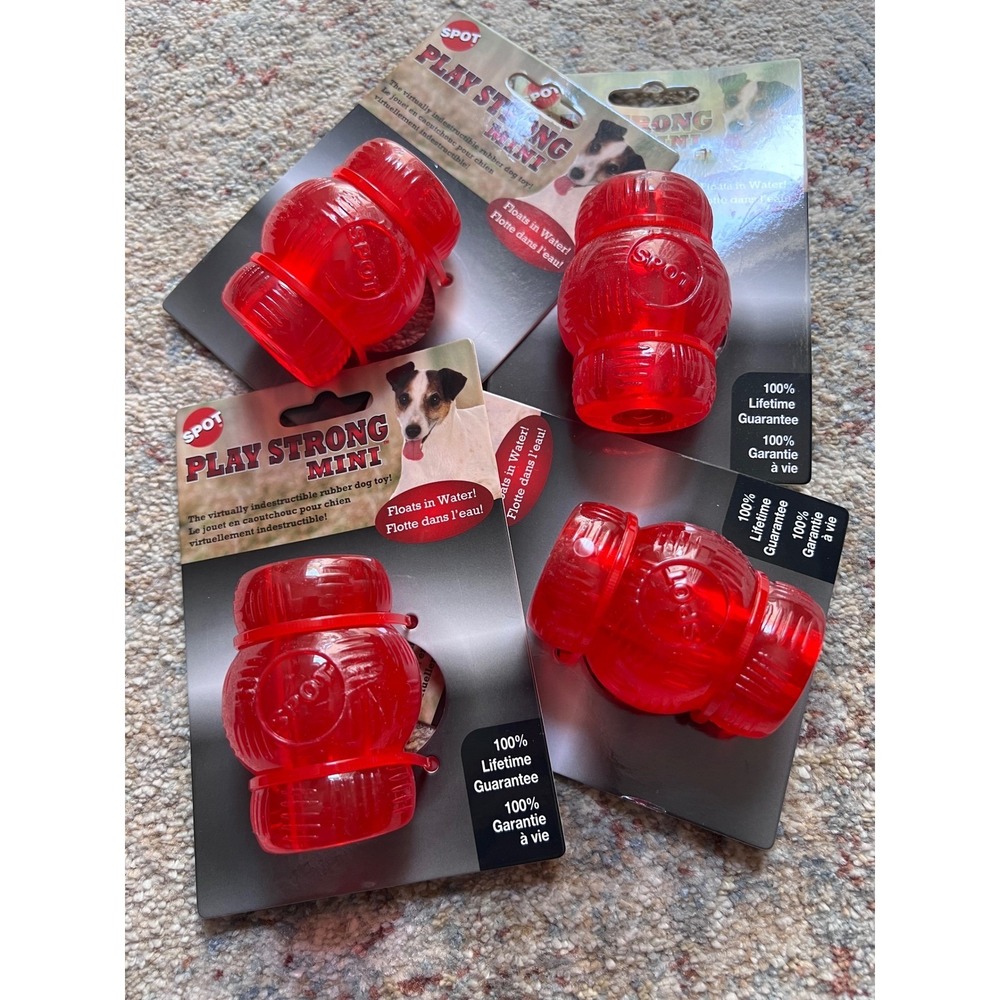 NWT (Lot of 4) SPOT Play Strong Mini Rubber Dog Toy Indestructible chewing Float